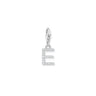 Charm Pendant Initial E White Stones