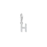 Charm Pendant Initial H White Stones