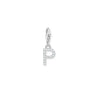 Charm Pendant Initial P White Stones