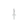 Charm Pendant Initial T White Stones