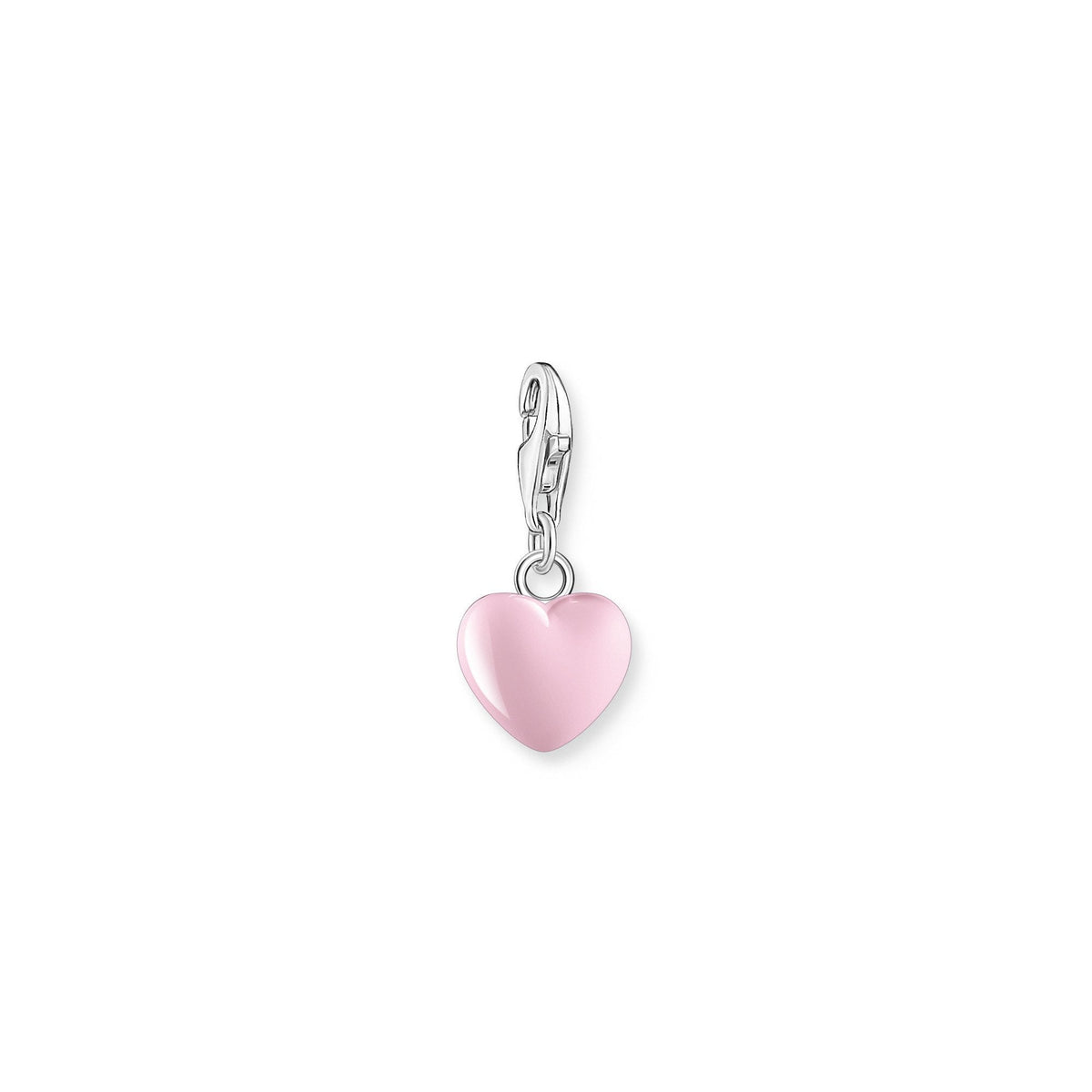 Charm Pendant Pink Heart Silver