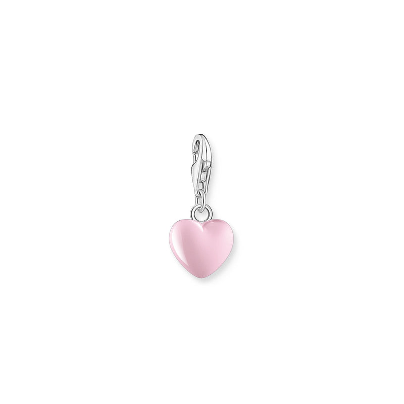 Charm Pendant Pink Heart Silver