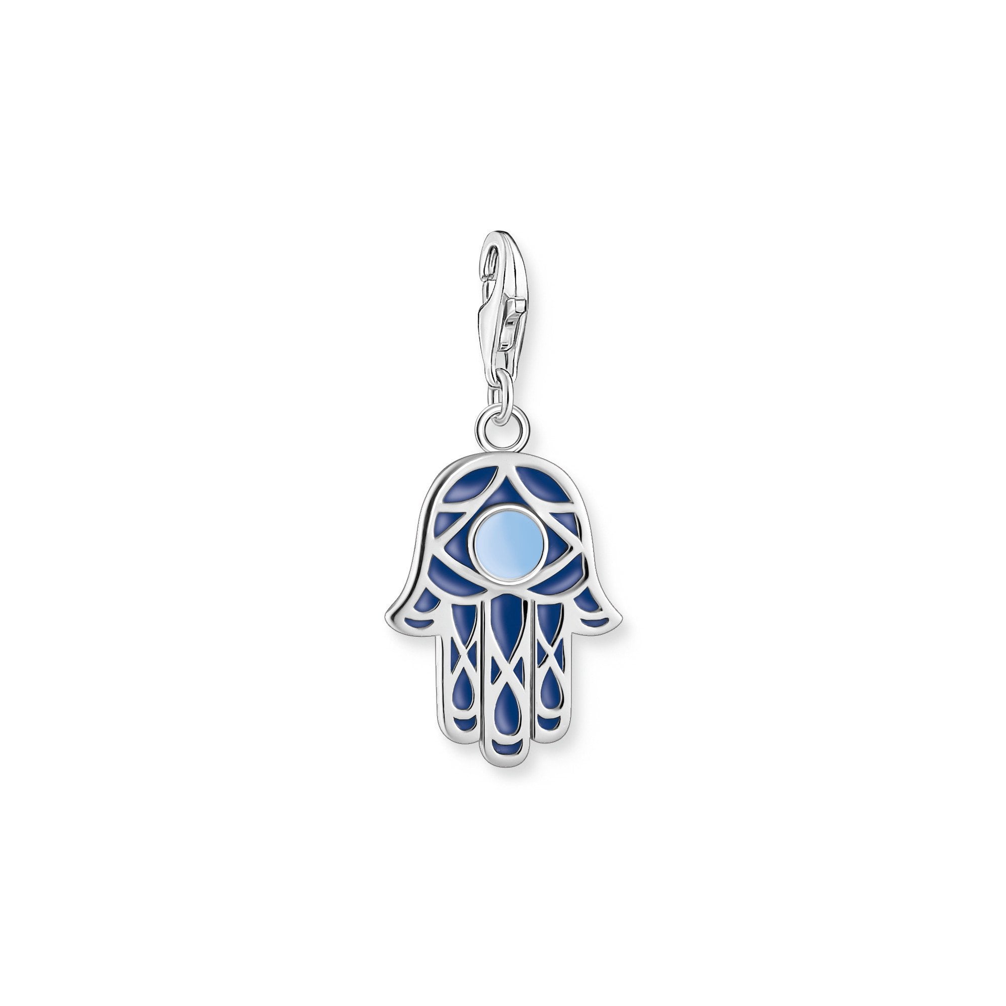 Charm Pendant Blue Fatimas Hand Silver