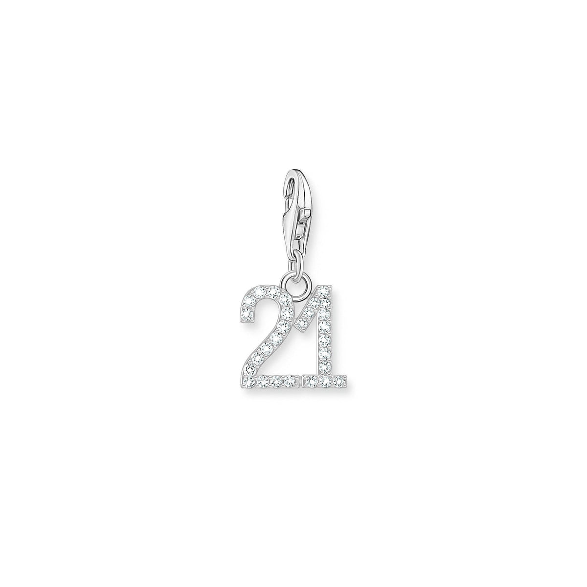 Charm Pendant Number 21 with Zirconia