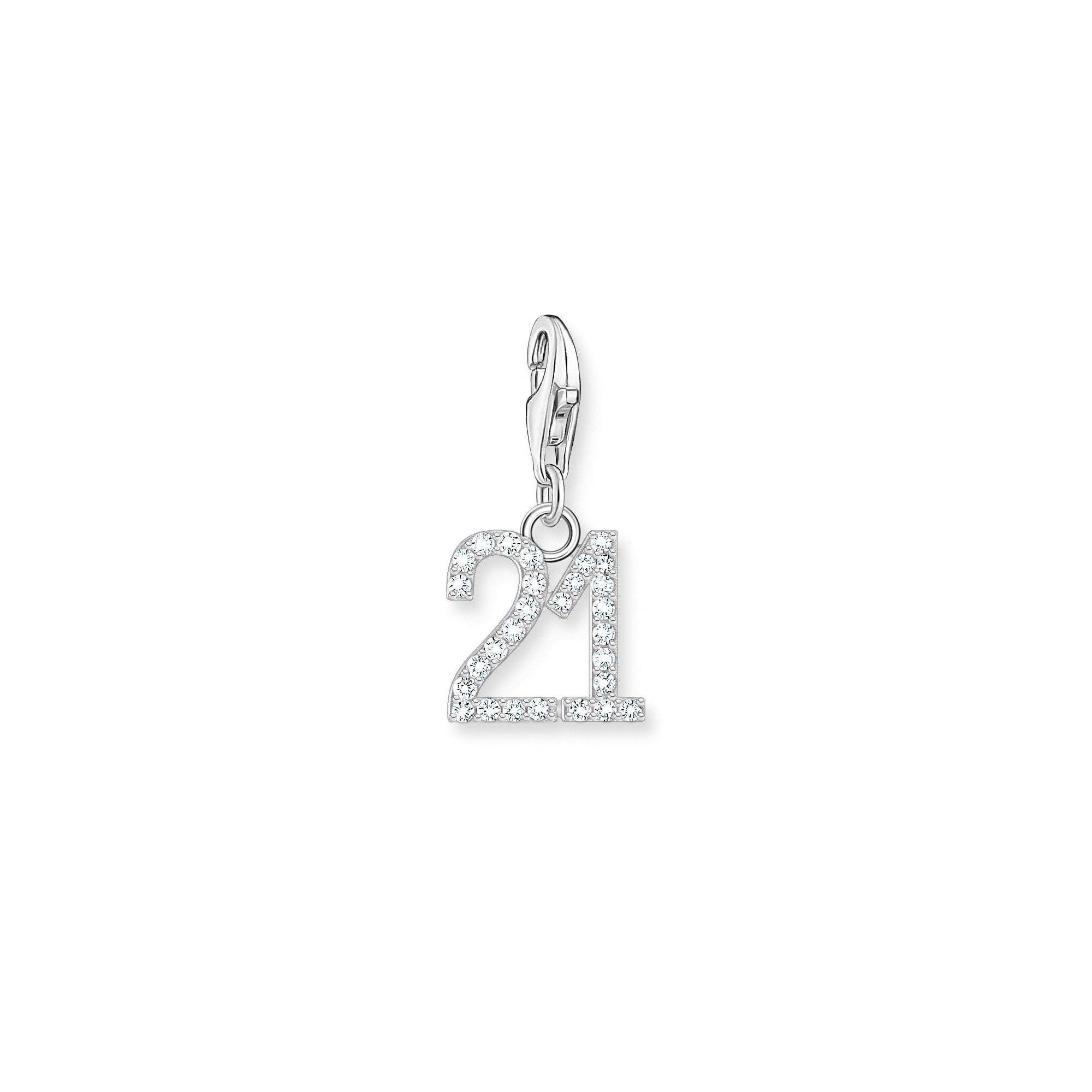 Charm Pendant Number 21 with Zirconia
