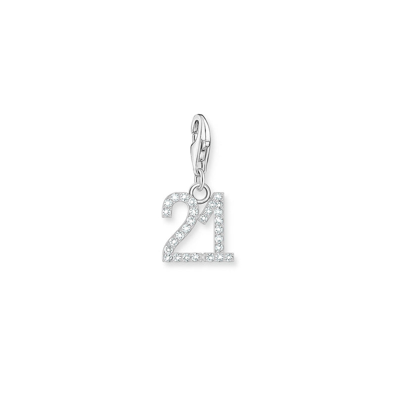 Charm Pendant Number 21 with Zirconia