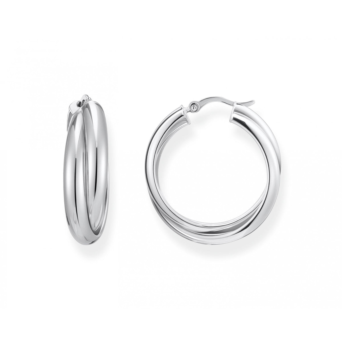 Big Intertwined Hoops Silver