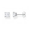 Ear Studs White Stone Silver