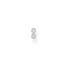 Single Ear Stud Infinity White Stones Silver