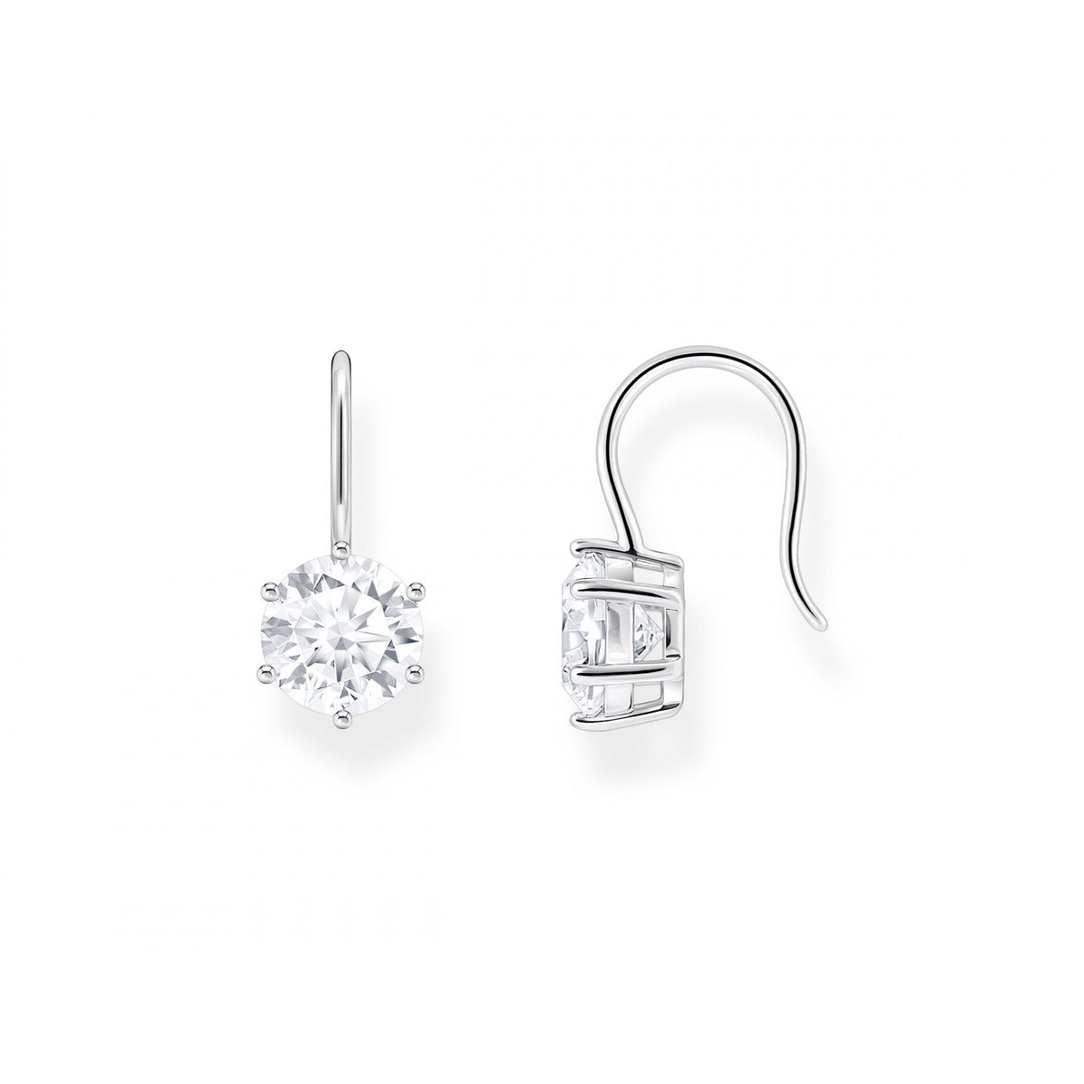 Silver Earrings White Zirconia