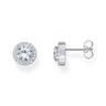 Halo Ear Studs Zirconia Silver