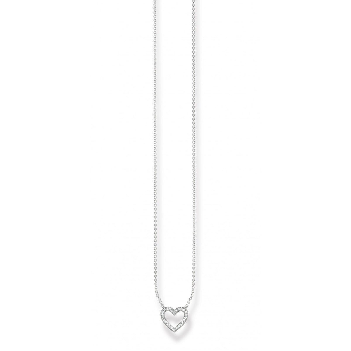 Necklace Zirconia Heart Silver