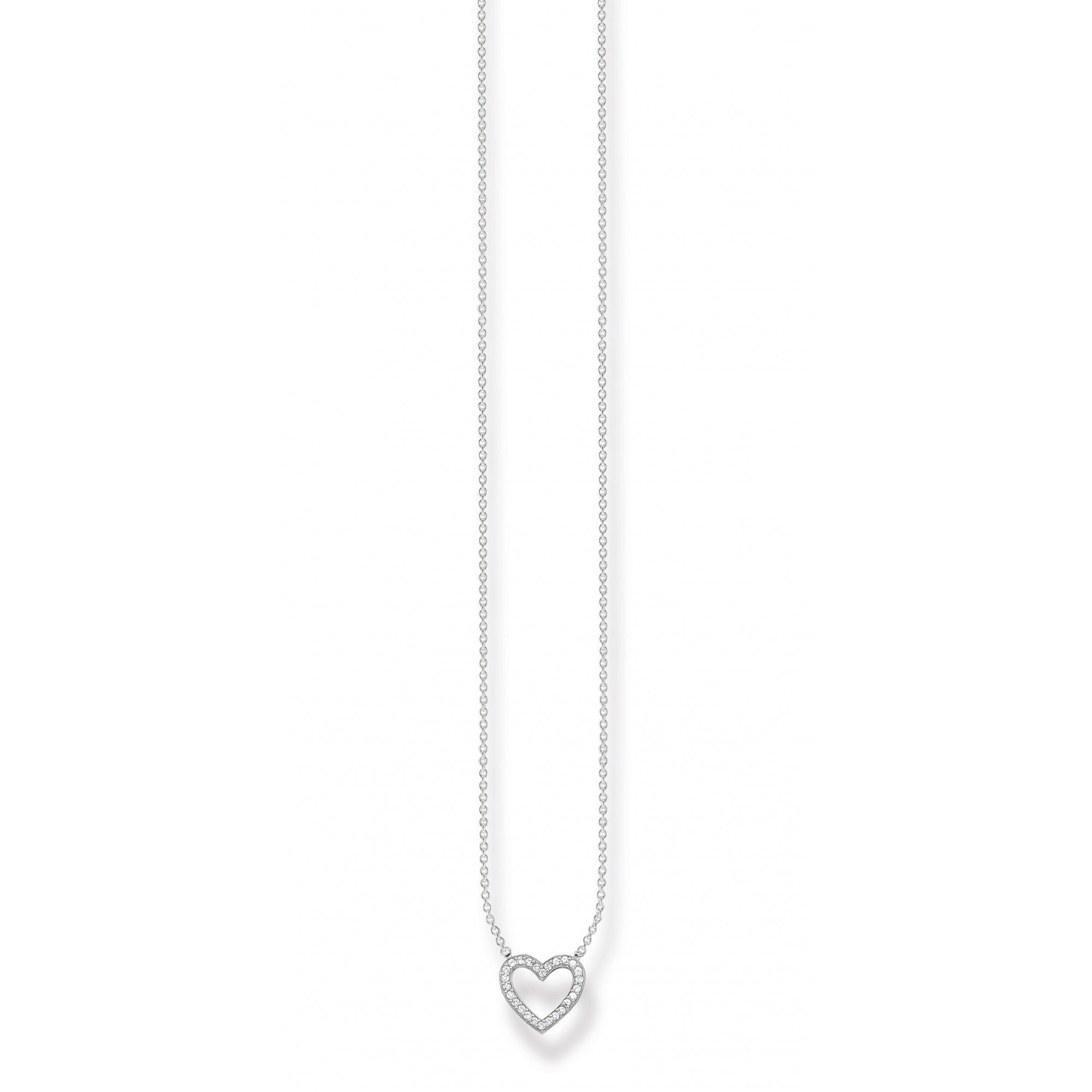 Necklace Zirconia Heart Silver