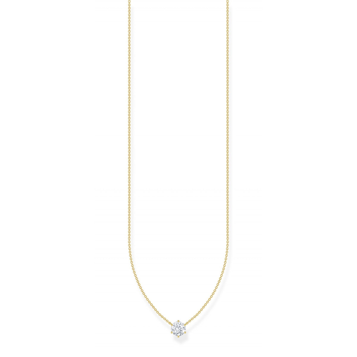 Necklace White Zirconia Pendant Gold
