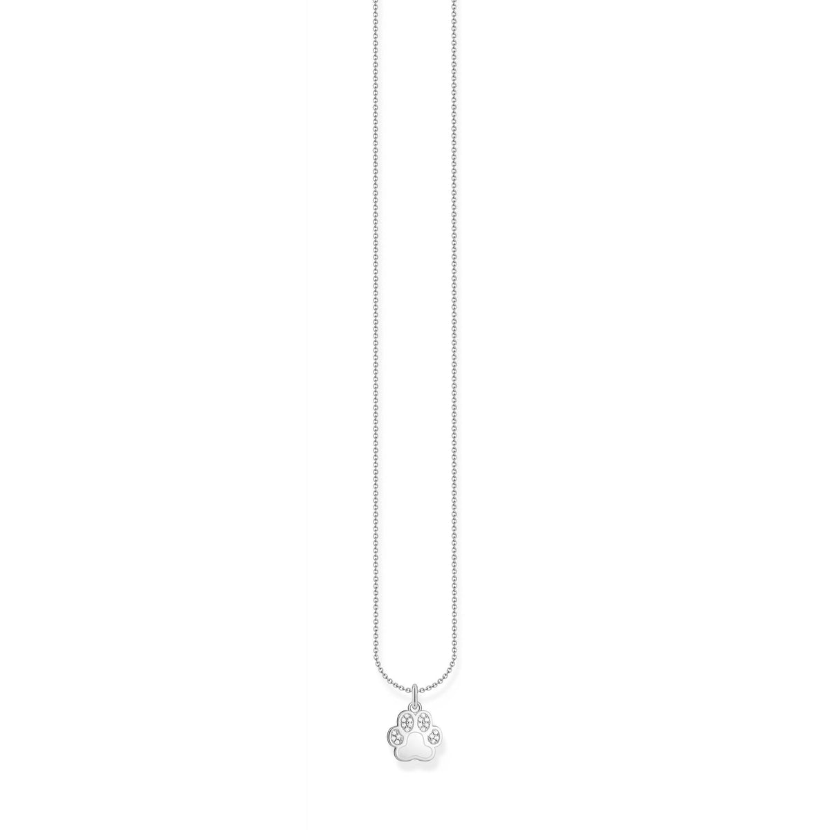 Necklace Paw Zirconia Pendant Silver