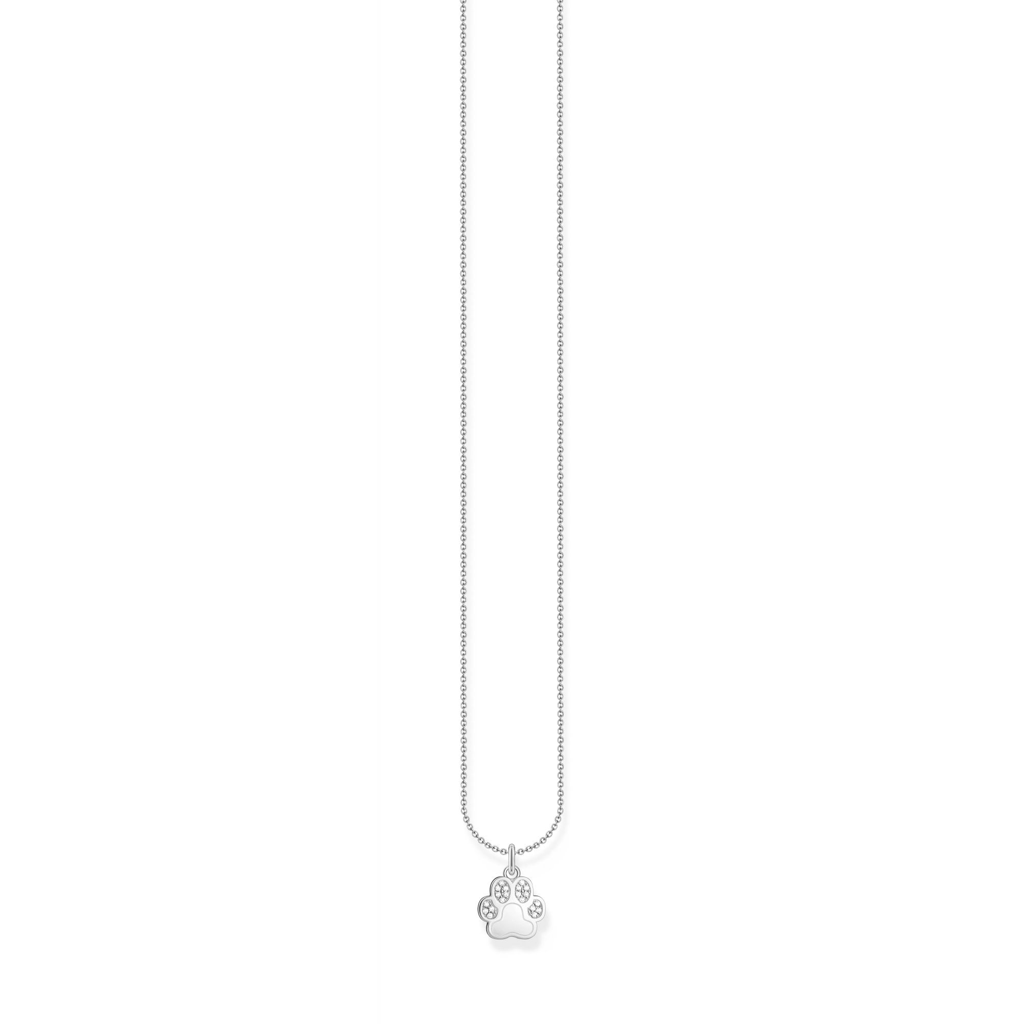 Necklace Paw Zirconia Pendant Silver