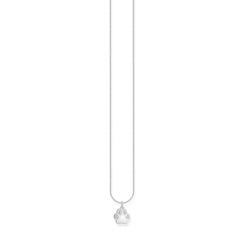 Necklace Paw Zirconia Pendant Silver