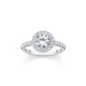 Ring White Billiant Zirconia Halo Silver