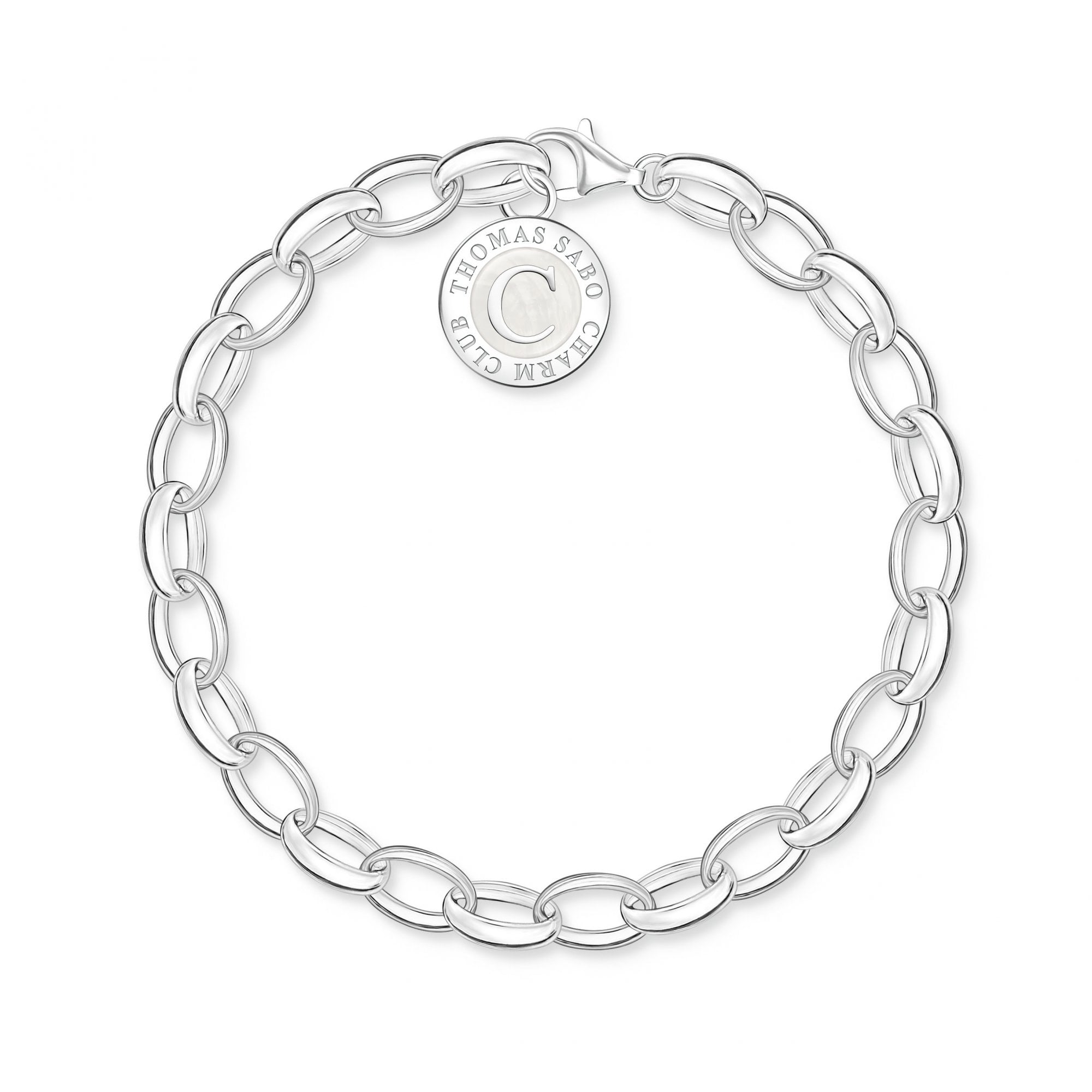 Charm Bracelet Belcher White Coin Silver 19