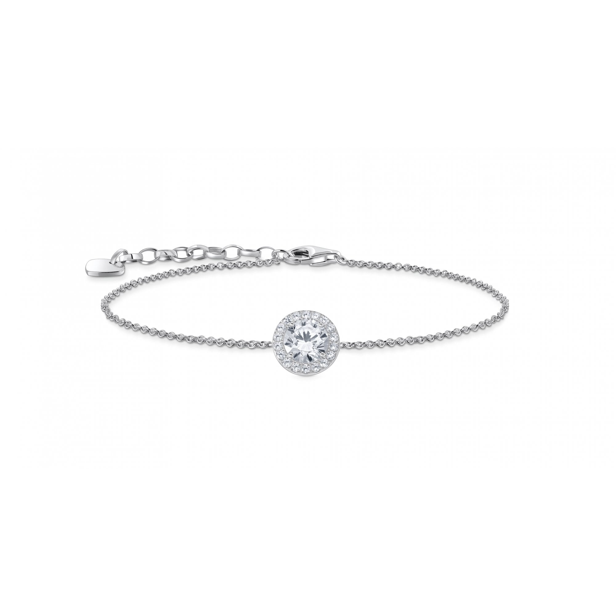 Bracelet Halo Pendant CZ Silver