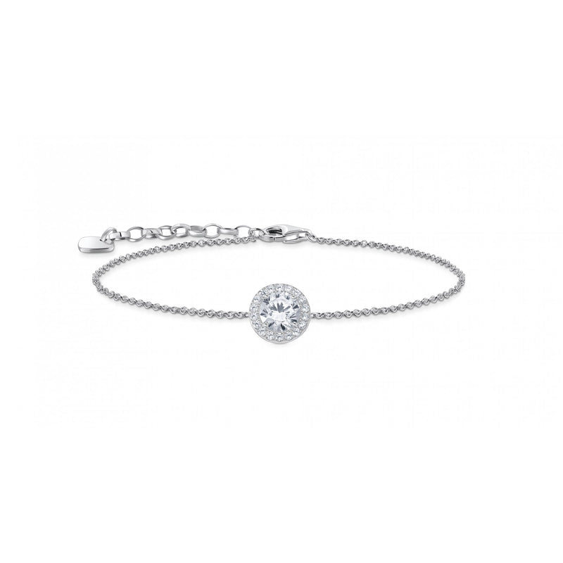 Bracelet Halo Pendant CZ Silver