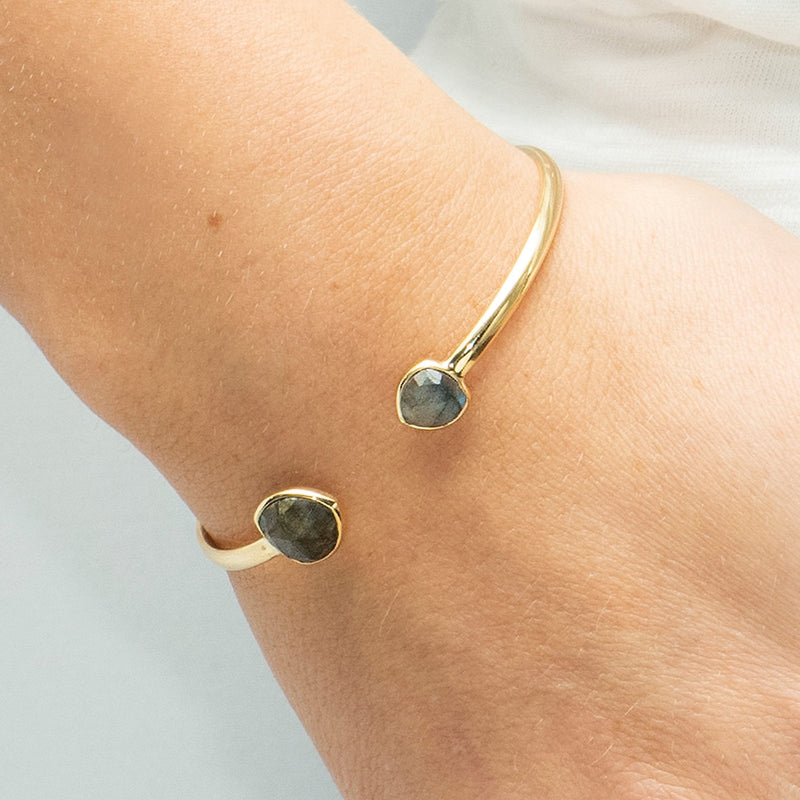 Olive Grove Gemstone Cuff Bangle