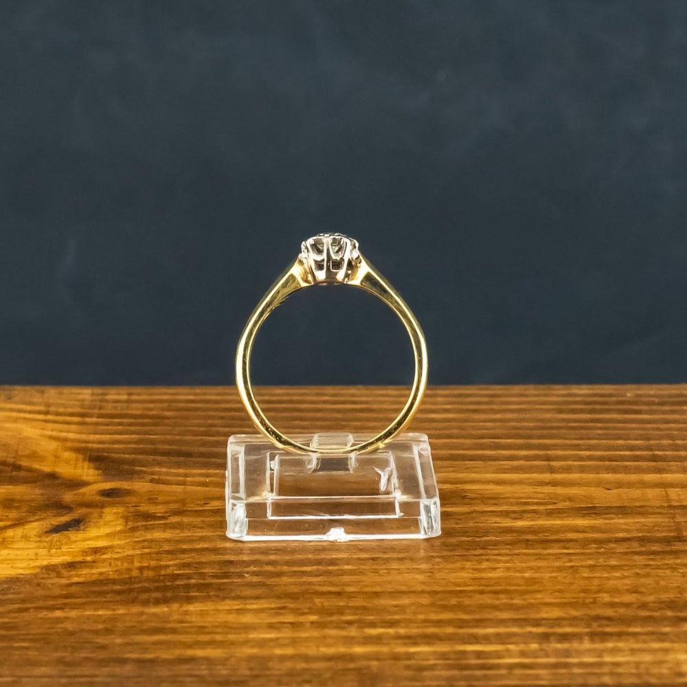 18ct Yellow Gold 0.15ct Diamond Solitaire Ring Size N 4.5g