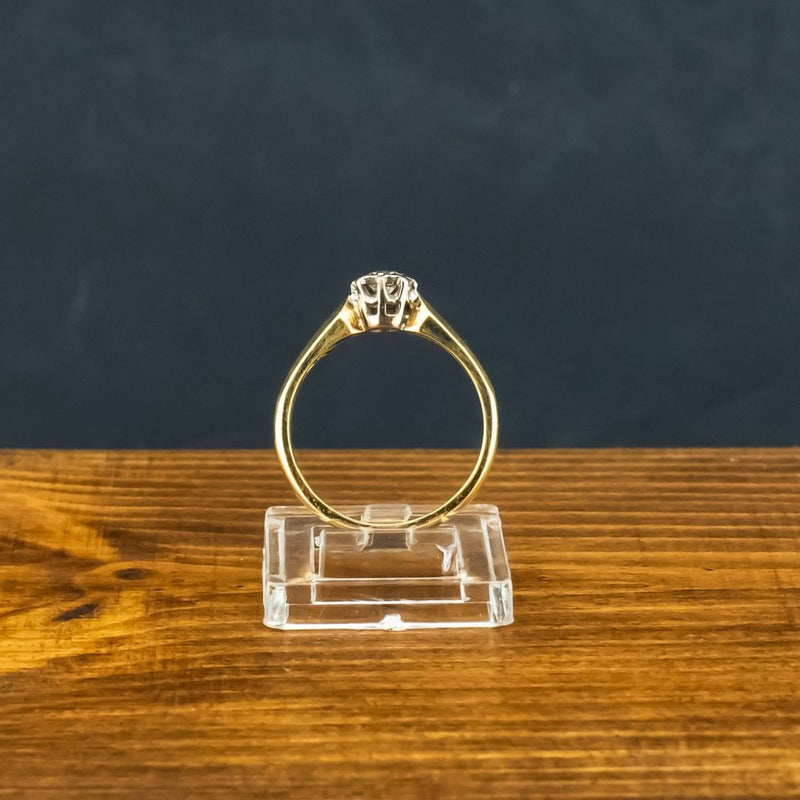 18ct Yellow Gold 0.15ct Diamond Solitaire Ring Size N 4.5g