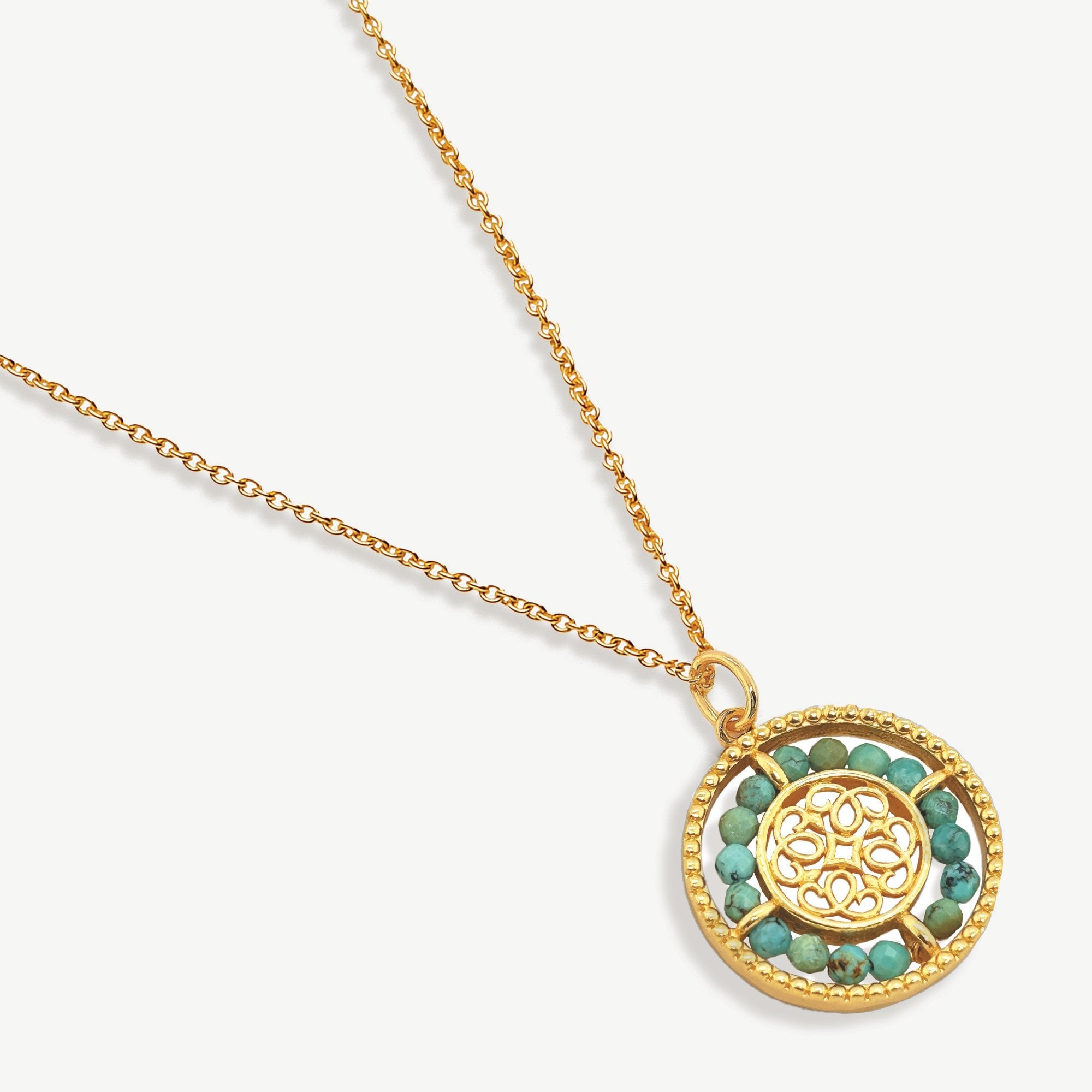 Amulet Gemstone Beaded Pendant Necklace