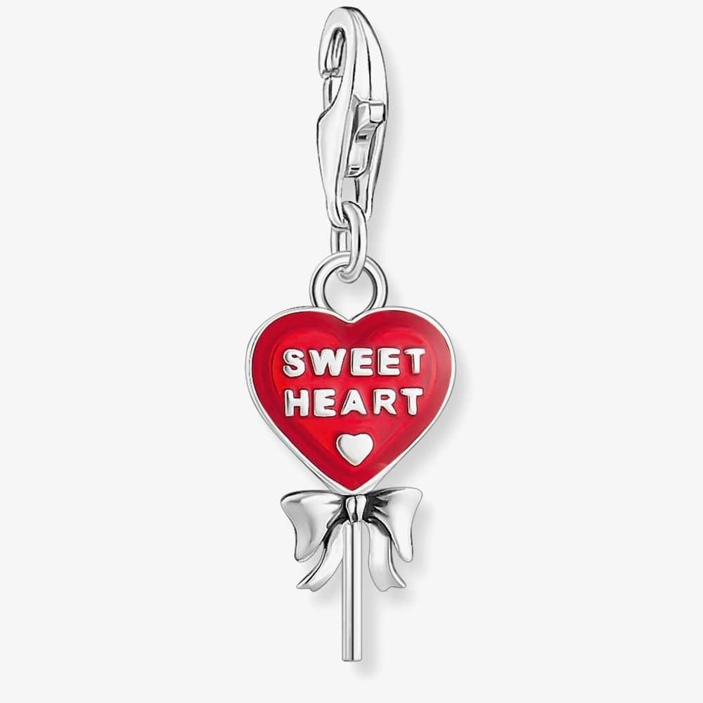 Charm Pendant Red Lollipop-Heart