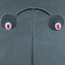 18ct Bi-Colour Gold 1ct Ruby and 0.5ct Diamond Stud Earrings 2.9g