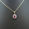 18ct Bi-Colour Gold 0.5ct Ruby and 0.35ct Diamond Necklace 2.9g