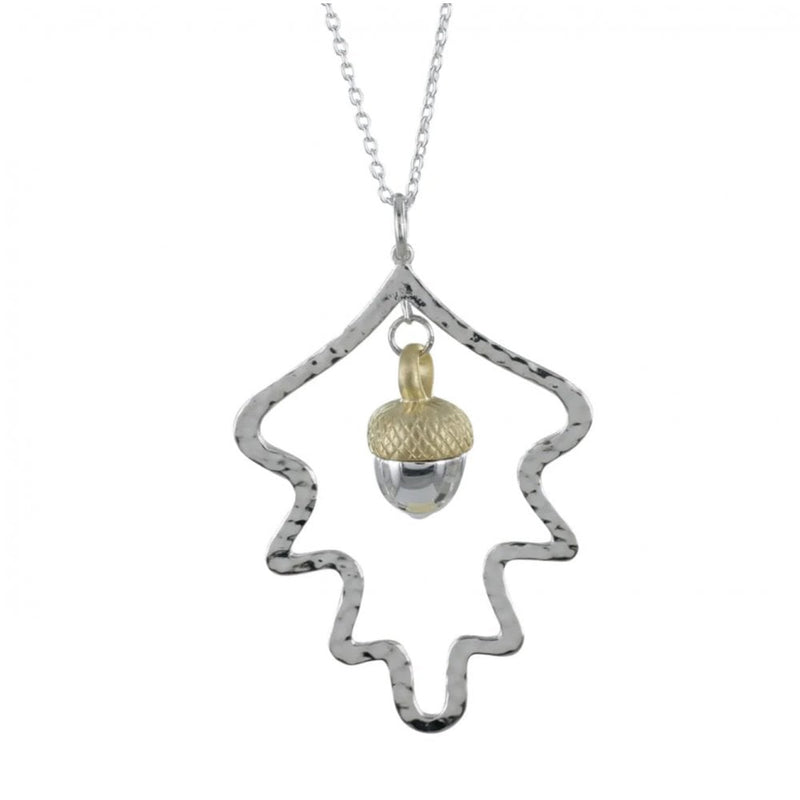 Sterling Silver Oak Leaf and Acorn Necklace