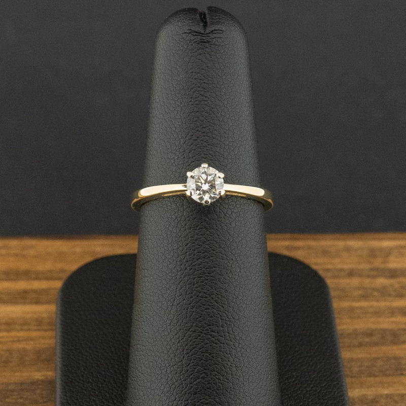 18ct Yellow Gold 0.4ct Diamond Solitaire Ring Size K 1/2 3.5g