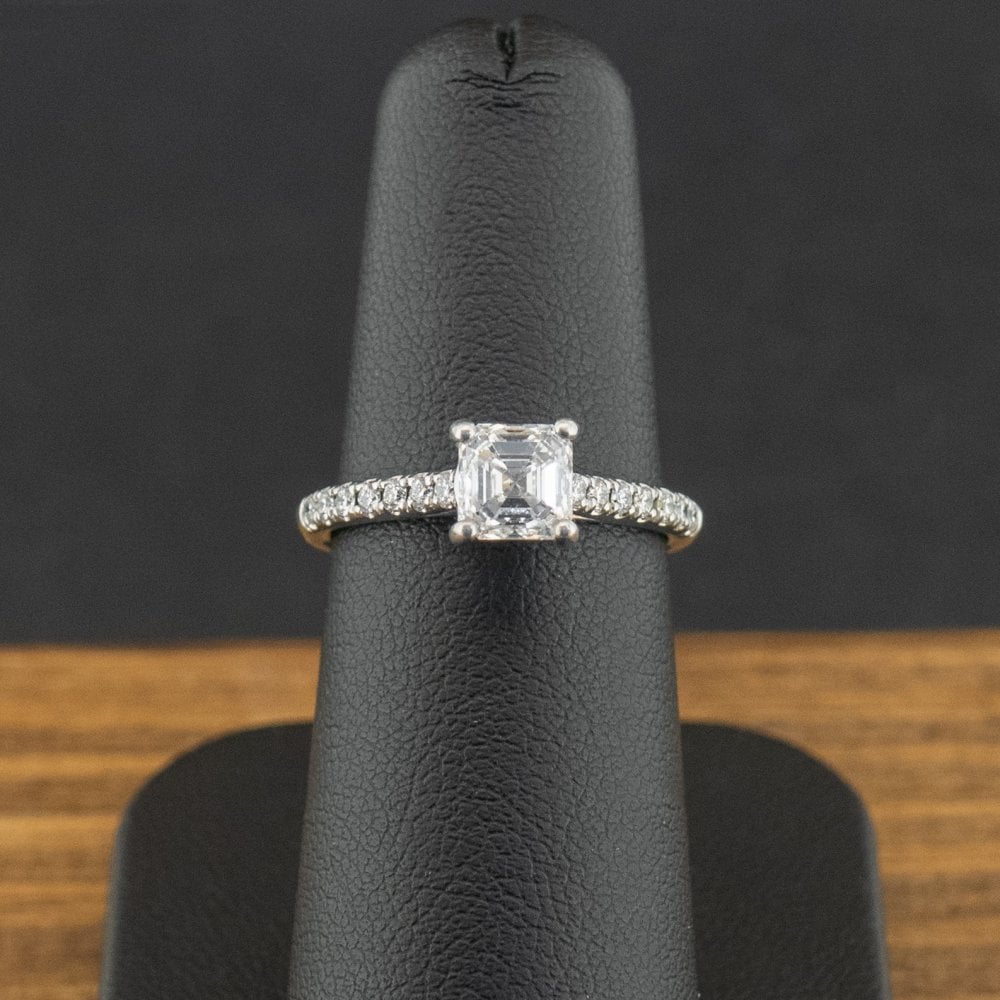 1.01ct E/VS2 Asscher Cut Diamond Ring with GIA Certification