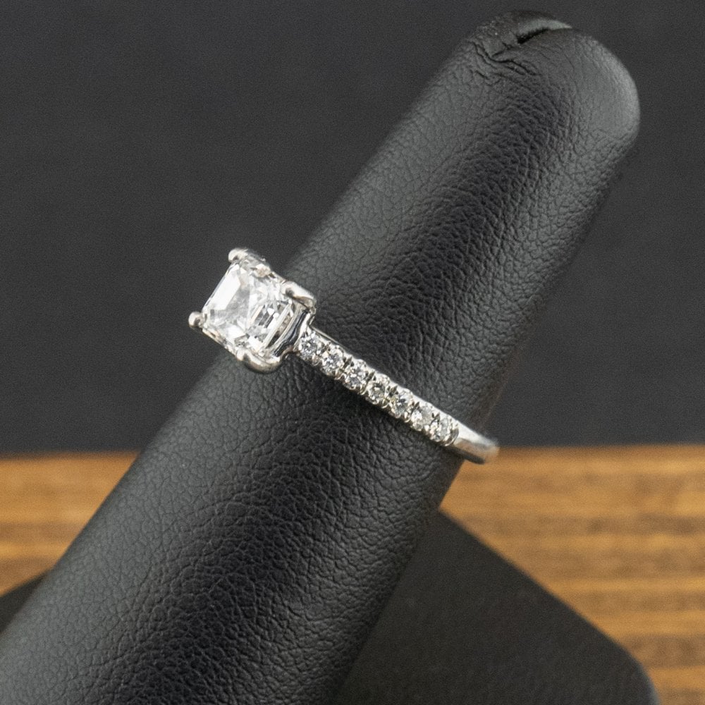 1.01ct E/VS2 Asscher Cut Diamond Ring with GIA Certification
