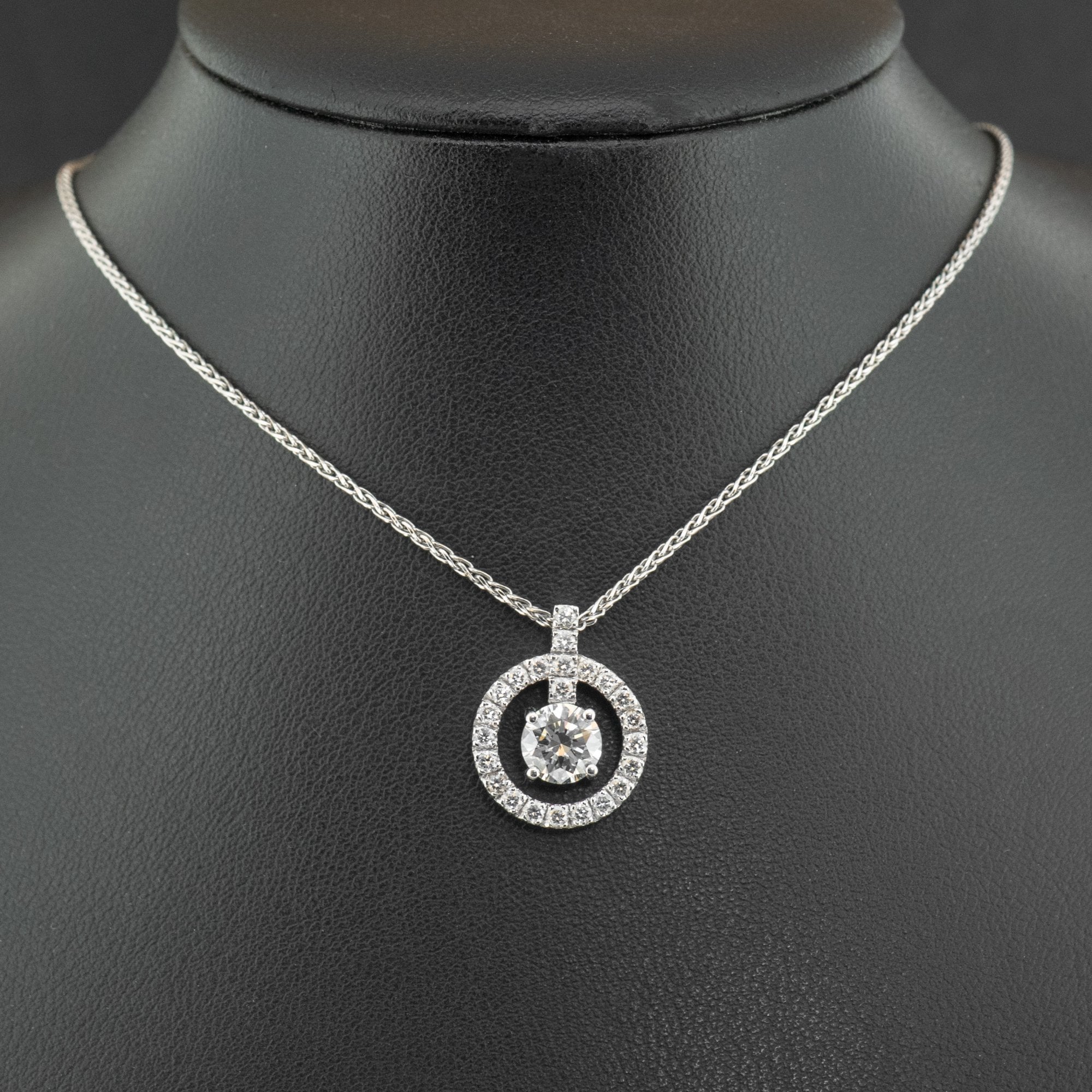 18ct White Gold 16 Inch 1.68ct Diamond Necklace Certificated