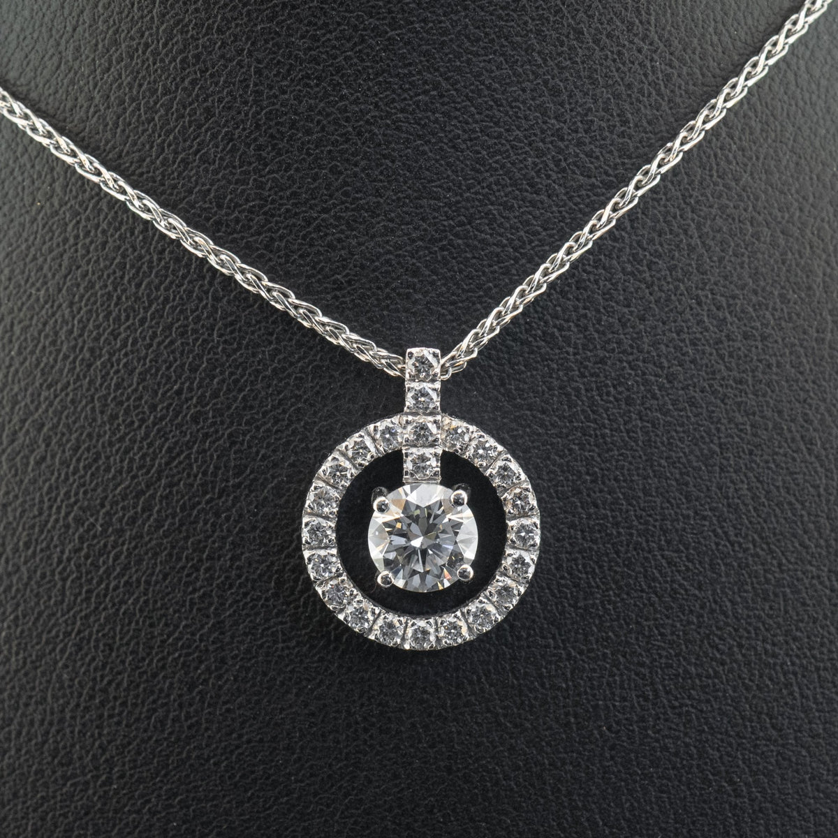 18ct White Gold 16 Inch 1.68ct Diamond Necklace Certificated