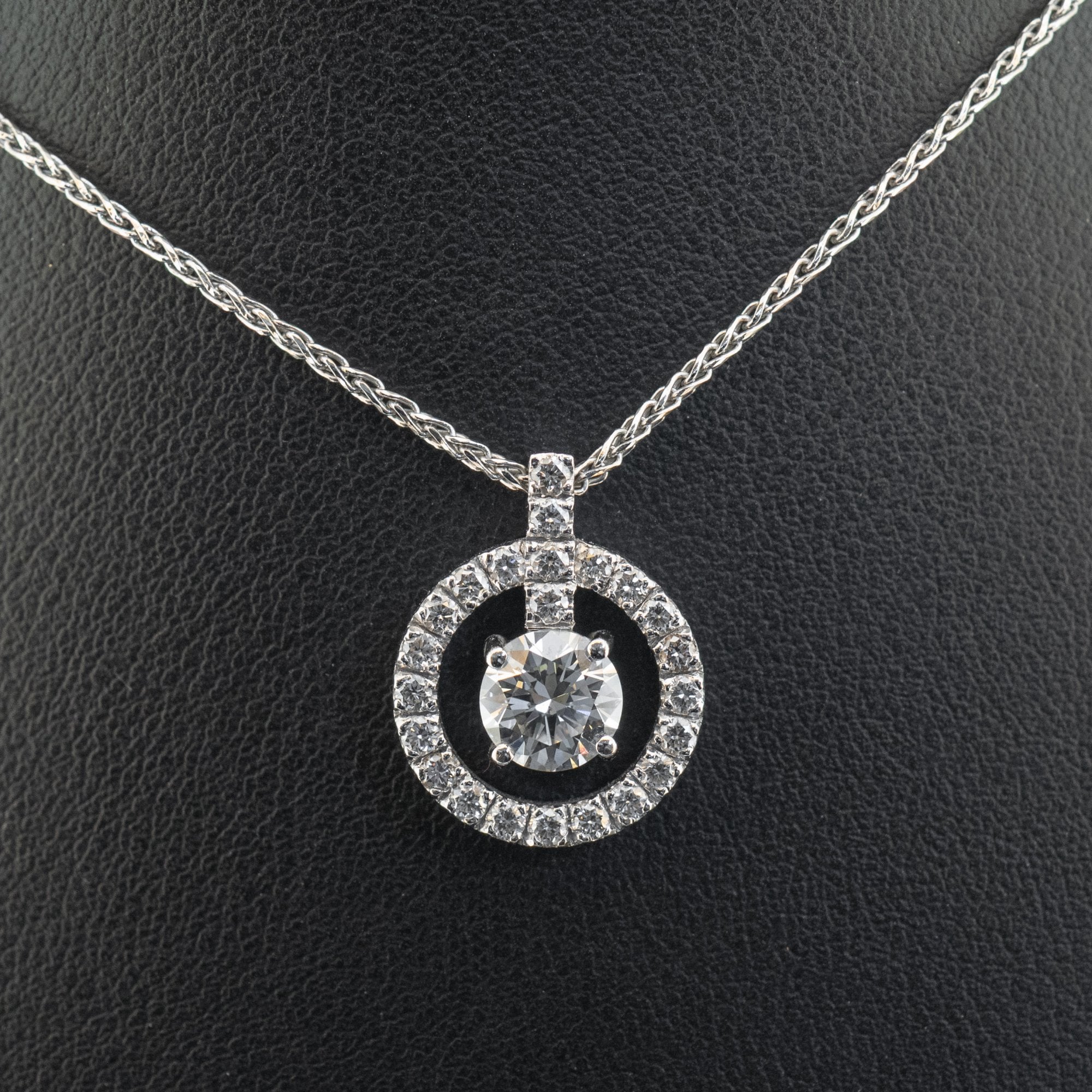 18ct White Gold 16 Inch 1.68ct Diamond Necklace Certificated