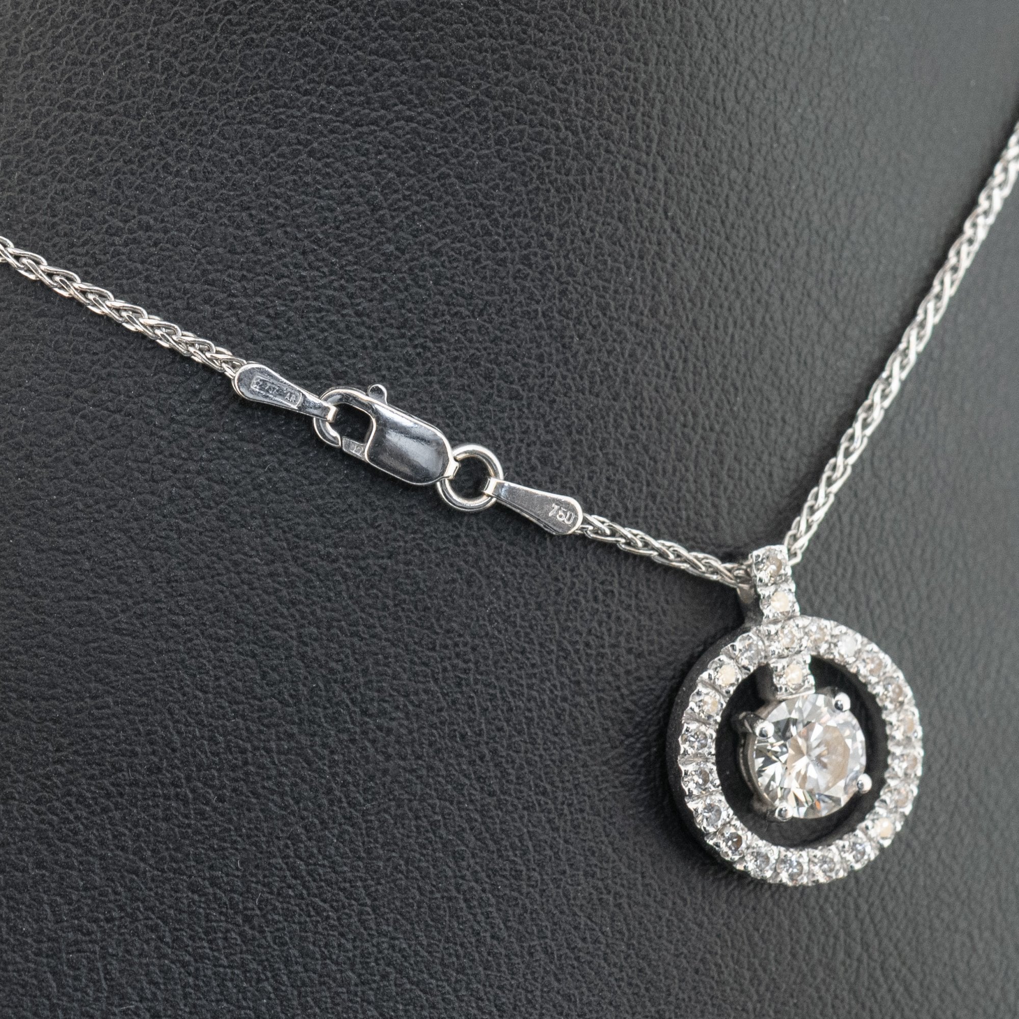 18ct White Gold 16 Inch 1.68ct Diamond Necklace Certificated