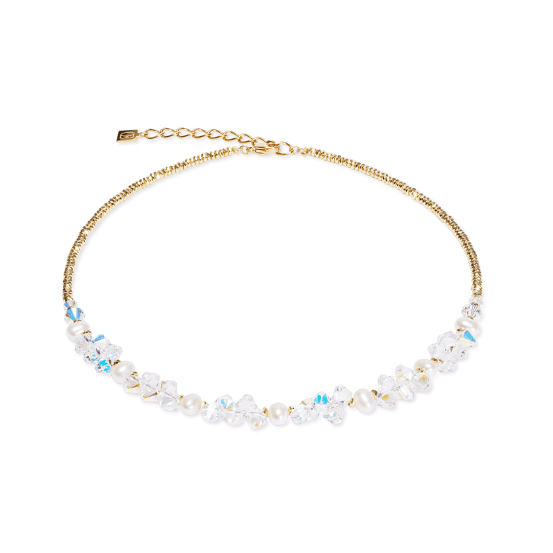 Necklace Dancing Crystals & Pearls Gold