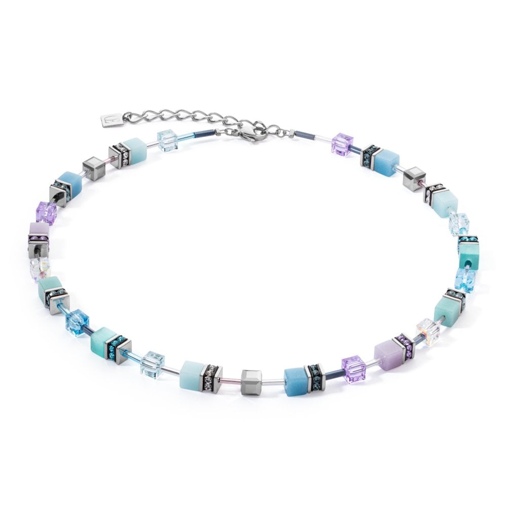 GeoCUBE¨ Iconic Necklace Aqua-Lilac