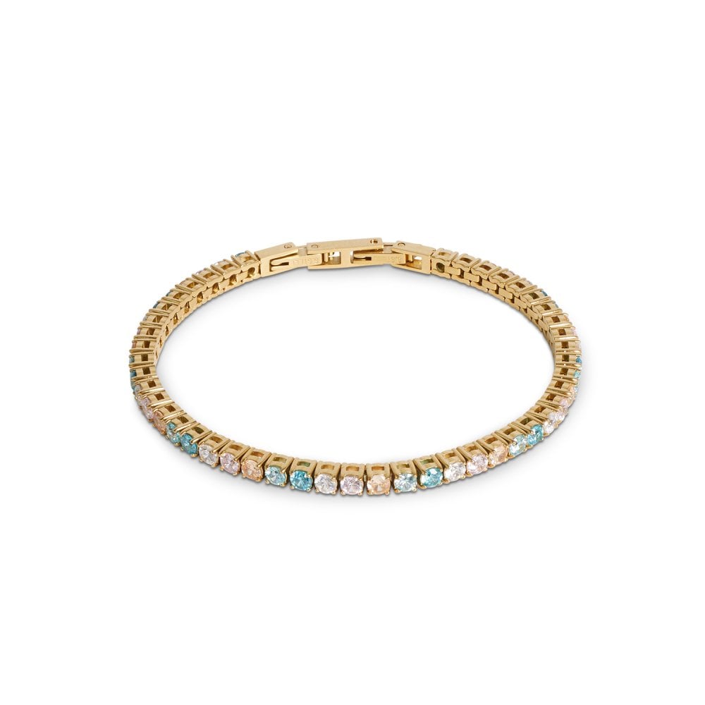 Tennis Bracelet Gold-Multicolour Pastel