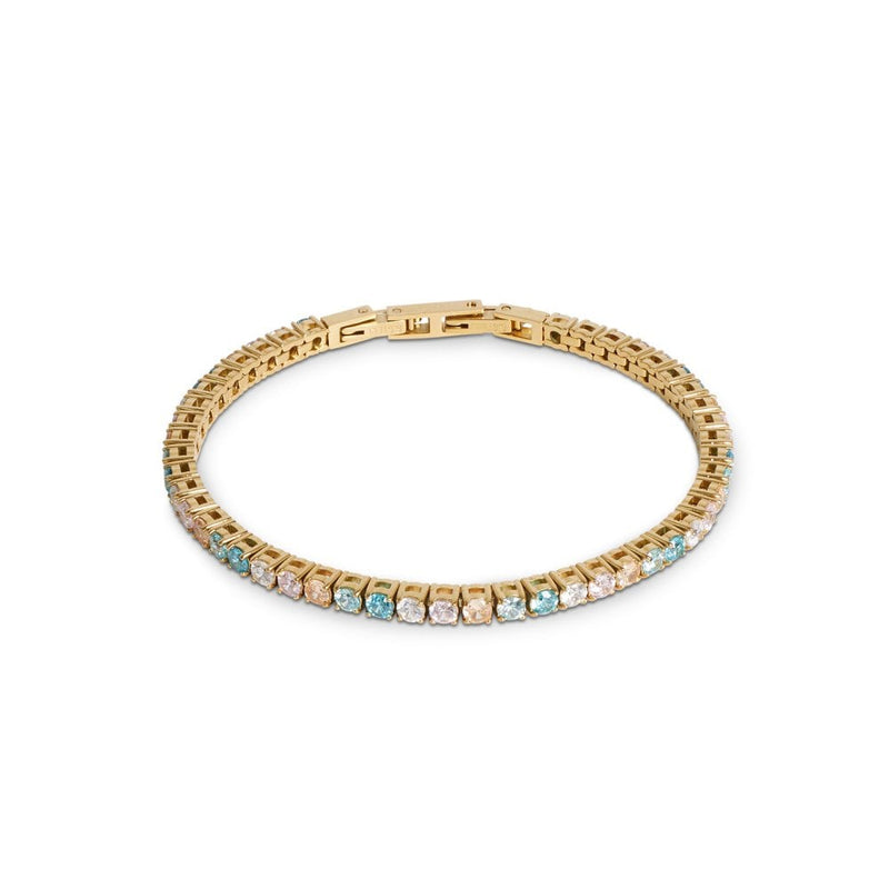 Tennis Bracelet Gold-Multicolour Pastel