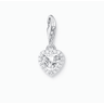 Silver White Heart Charm Pendant