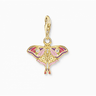 Gold-Plated Charm Pendant in Colourful Moth Design