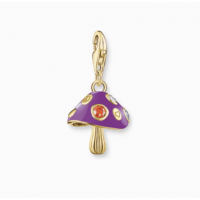 Gold-Plated Charm Pendant Colourful Fly Agaric