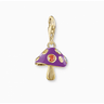 Gold-Plated Charm Pendant Colourful Fly Agaric