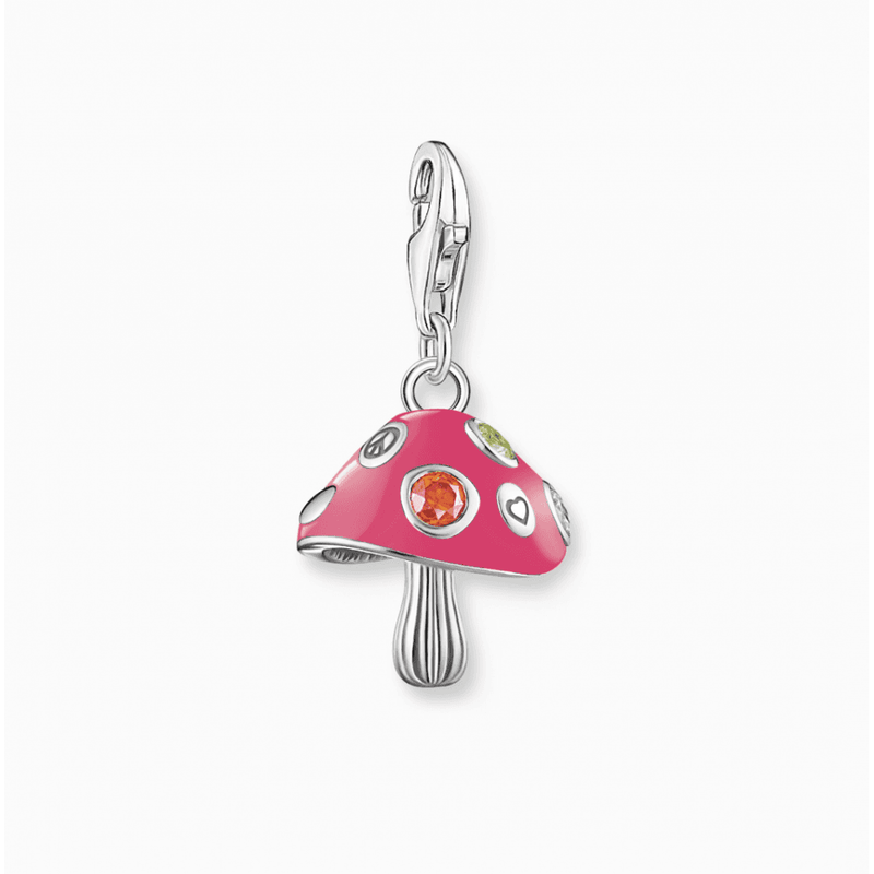 Silver Charm Pendant Colourful Fly Agaric