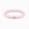 Charm Bracelet with Oval Rose Quartz Beads
